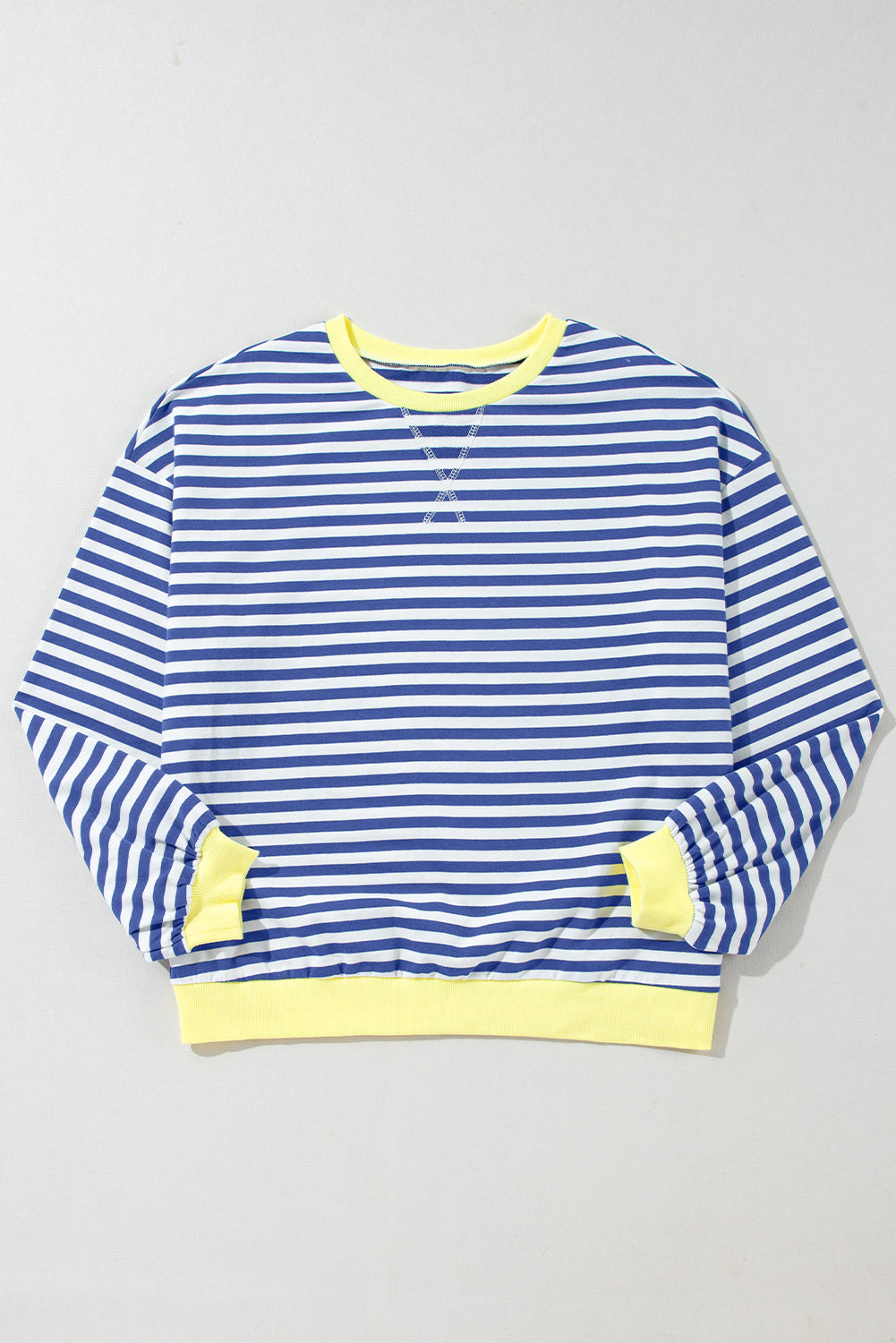 Oversized Contrast Trim Pullover Sweatshirt