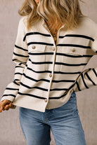 Flap Pocket Buttoned Cardigan Sweater