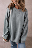 Side Split Drop Shoulder Oversized Sweatshirt