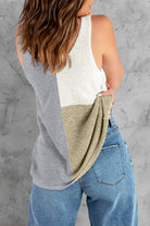 Color Block Knitted Tank Top