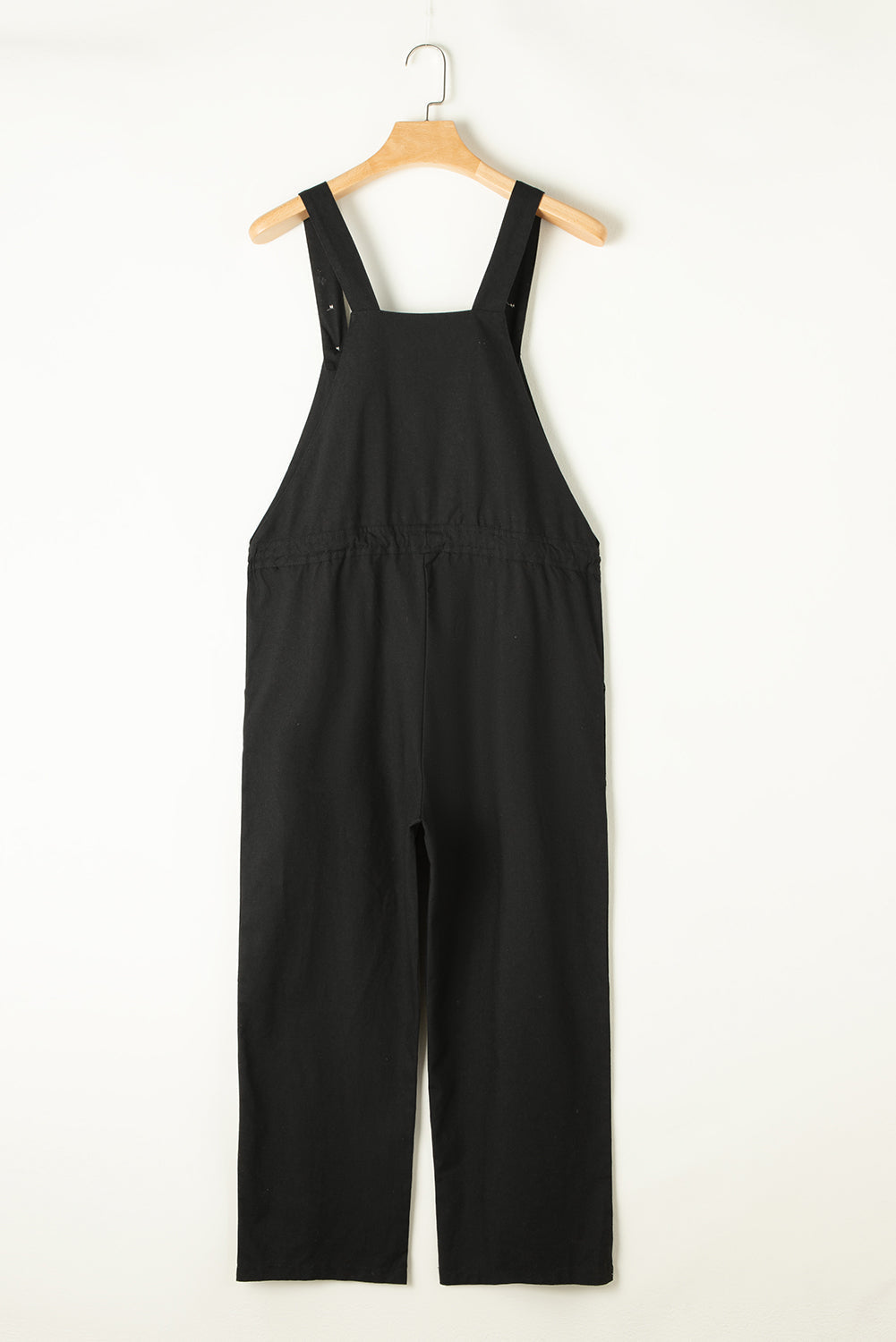 Drawstring Buttoned Straps Cropped Overall