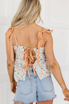 Tied Shoulder Floral Print Babydoll Tank