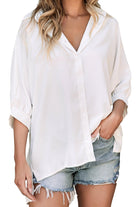 3/4 Puff Sleeve Oversize Shirt