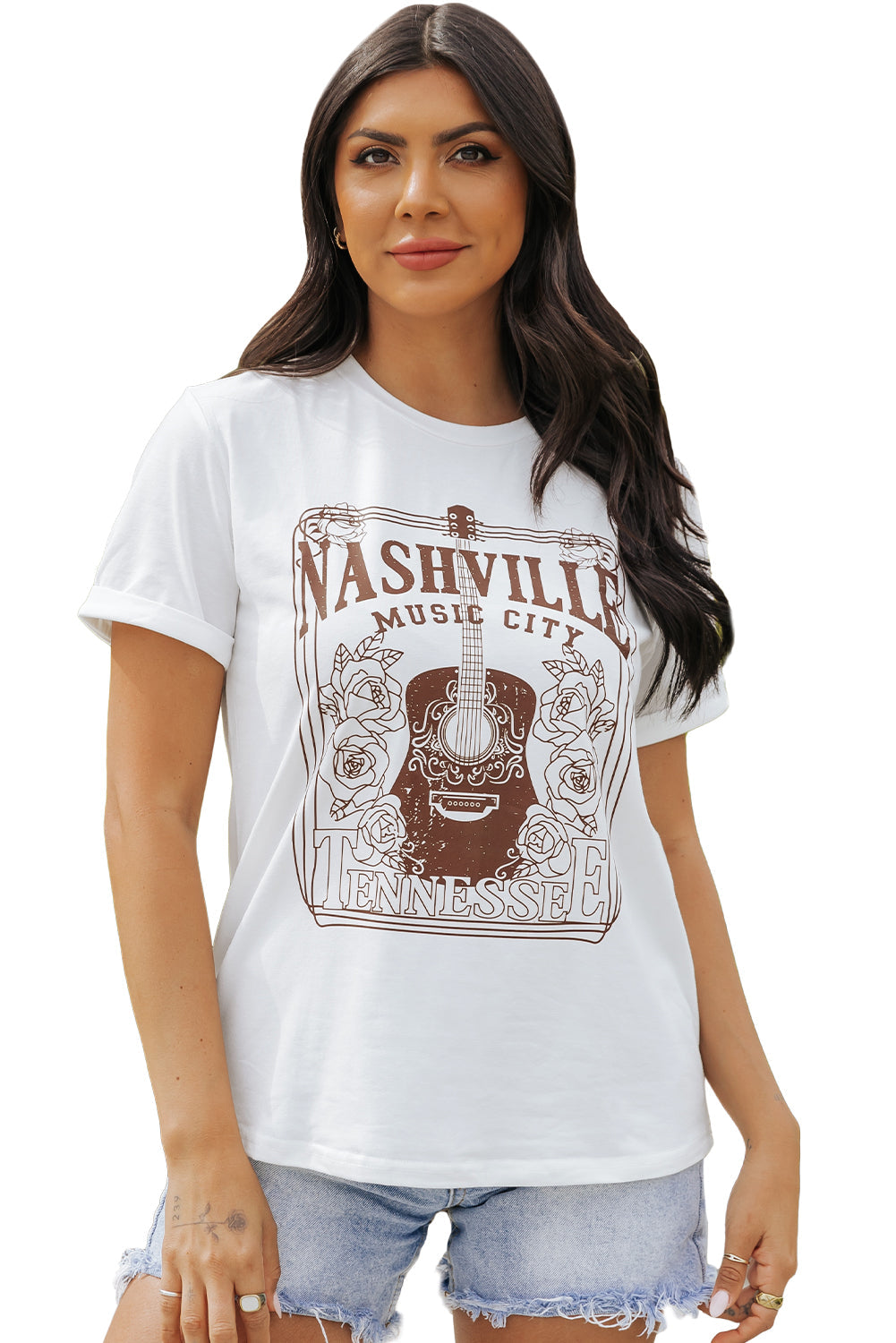 NASHVILLE MUSIC CITY Graphic Crew Neck Tee