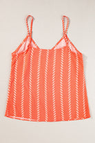 Chevron Stripe Print Buttoned V Neck Cami Top