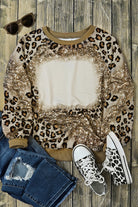 Print Bleached Long Sleeve Top