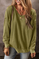 Textured Seamed Drop Sleeve Sweatshirt