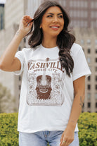 NASHVILLE MUSIC CITY Graphic Crew Neck Tee