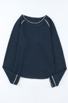 Textured Round Neck Long Sleeve Top