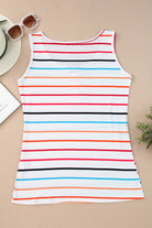 Button U Neck Tank Top