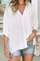 3/4 Puff Sleeve Oversize Shirt