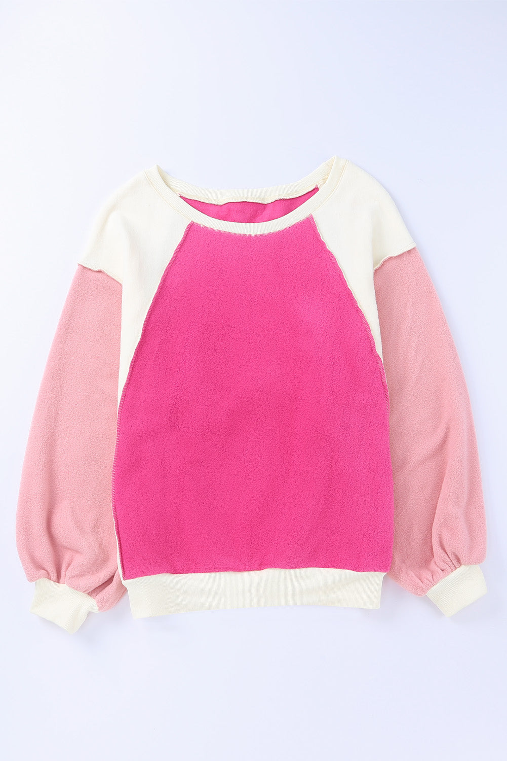 Colorblock Long Sleeve Pullover Fleece Sweatshirt