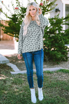 Animal Print Stitching Loose Long Sleeve Top