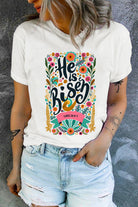 Risen Floral Print Round Neck T Shirt