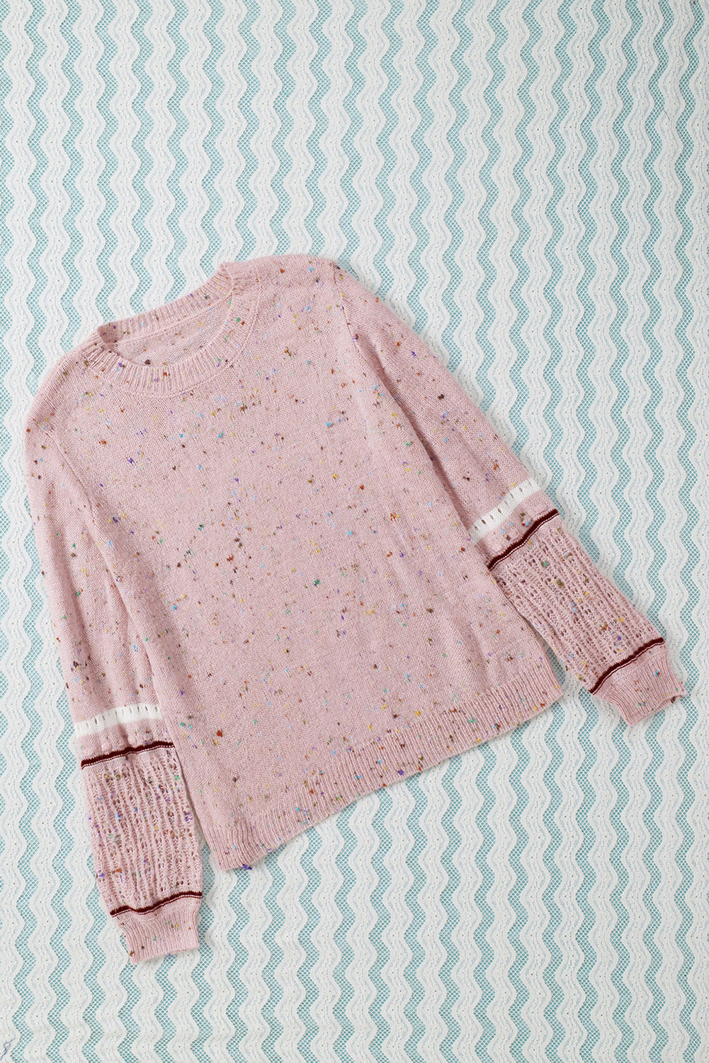 Pilling Detail Patterned Sleeve Sweater