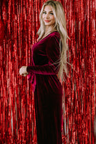 Velvet Pocketed Cut out Back Wide Leg Jumpsuit