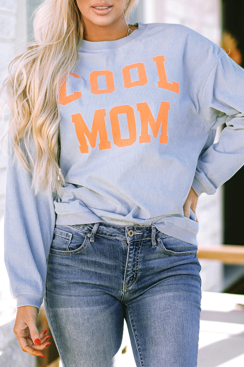 Cool Mom Graphic Print Cording Sweatshirt