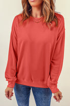 Plain Crew Neck Pullover Sweatshirt