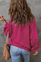 Split V Neck Dolman Top