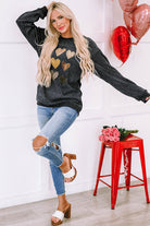 Valentine Heart Graphic Corded Sweatshirt