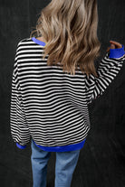 Oversized Contrast Trim Pullover Sweatshirt