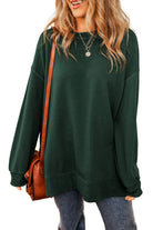 Oversized Drop Shoulder Split Hem Sweatshirt