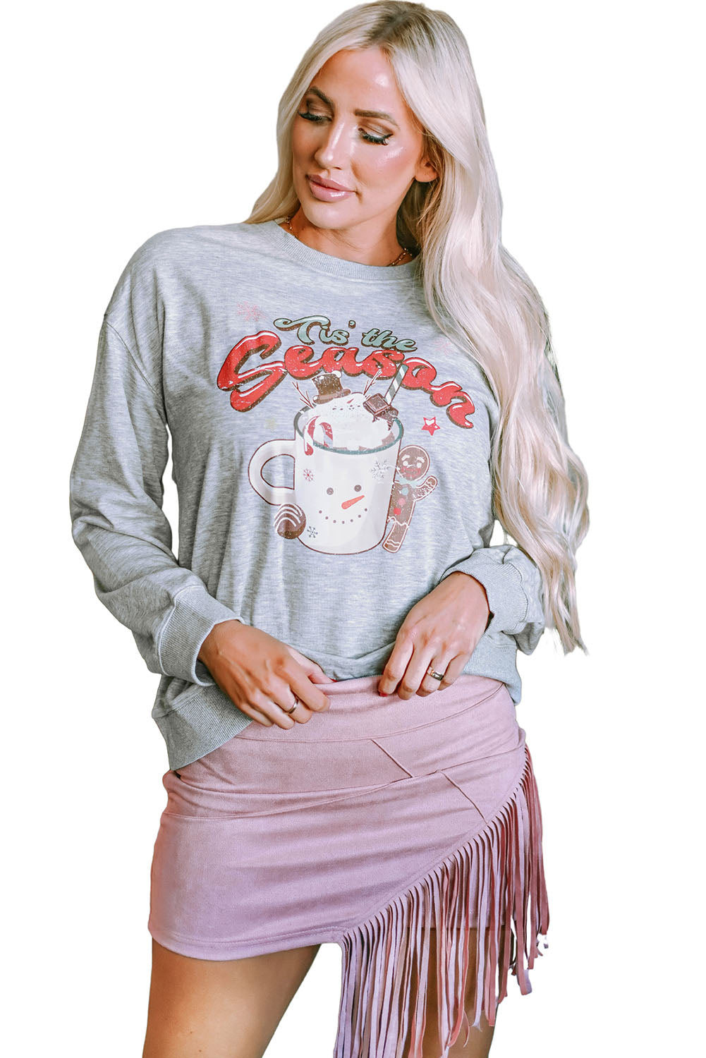 Tis The Season Graphic Christmas Fashion Sweatshirt