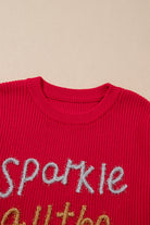 Sparkle All The Way Tinsel Crew Neck Plus Size Sweater