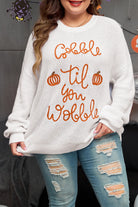 Gobble Til You Wobble Pop Up Crochet Plus Size Sweater