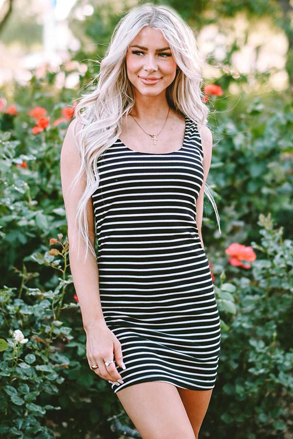 Ribbed Knit Sleeveless Mini Dress