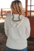 Drawstring Kangaroo Pocket Henley Hoodie