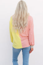 Multicolor Color Block Pocketed Button Down Shirt Jacket with Hood