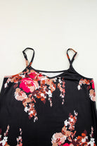 Floral Print Adjustable Spaghetti Strap V Neck Tank Top