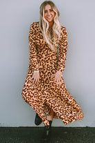 Button-Up Long Sleeve Maxi Dress