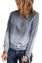 Ombre Crewneck Long Sleeve Sweatshirt