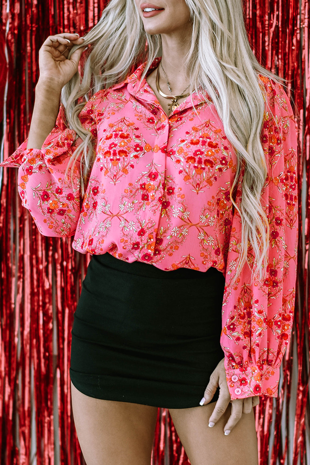 Aesthetic Floral Puff Sleeve Shirt