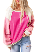 Colorblock Long Sleeve Pullover Fleece Sweatshirt