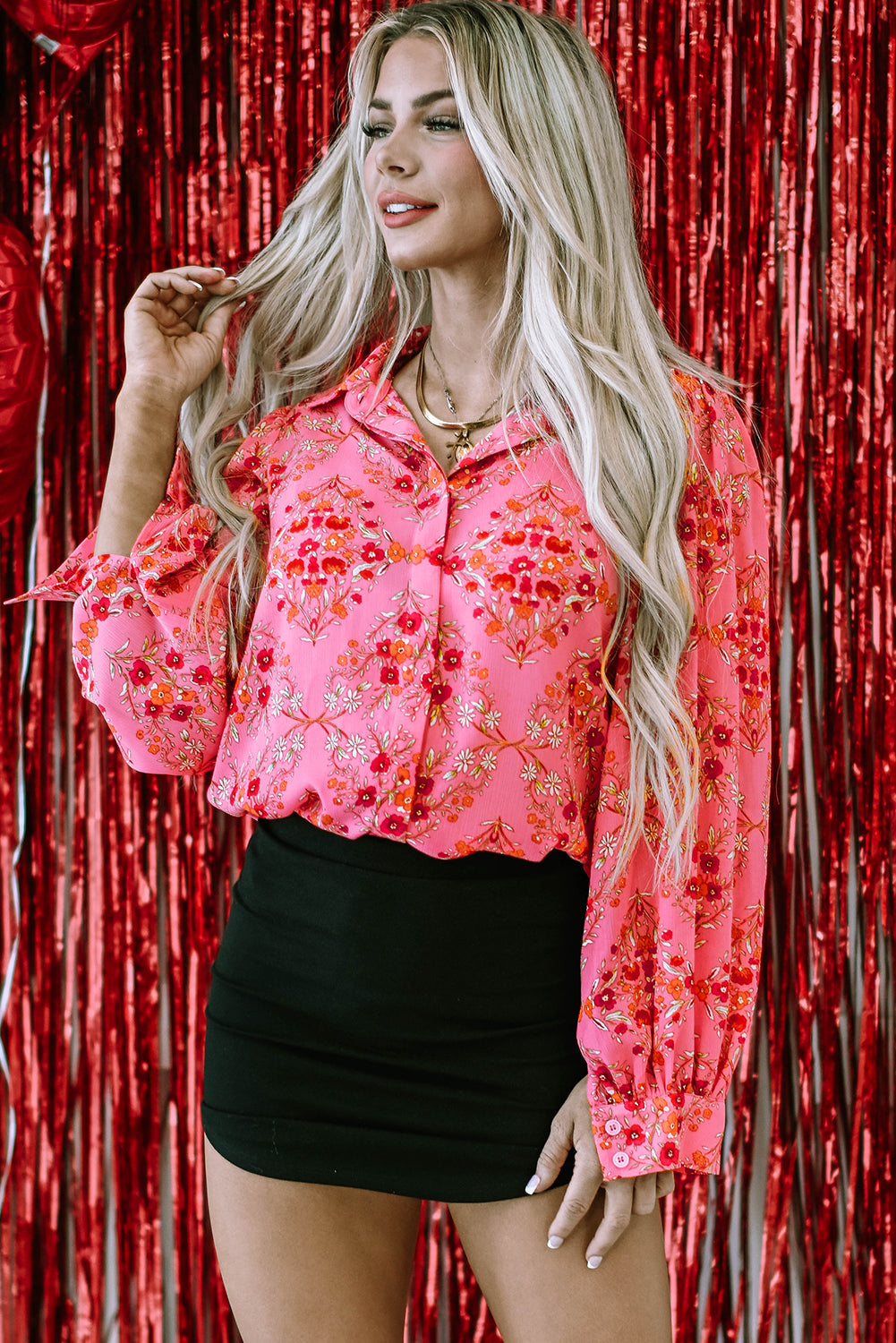 Aesthetic Floral Puff Sleeve Shirt