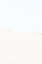 White Casual Plain Crew Neck Tee