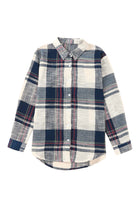 Distressed Raw Edge Plaid Print Shirt