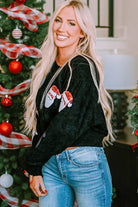 Santa Claus Graphic Cutout Back Sweatshirt