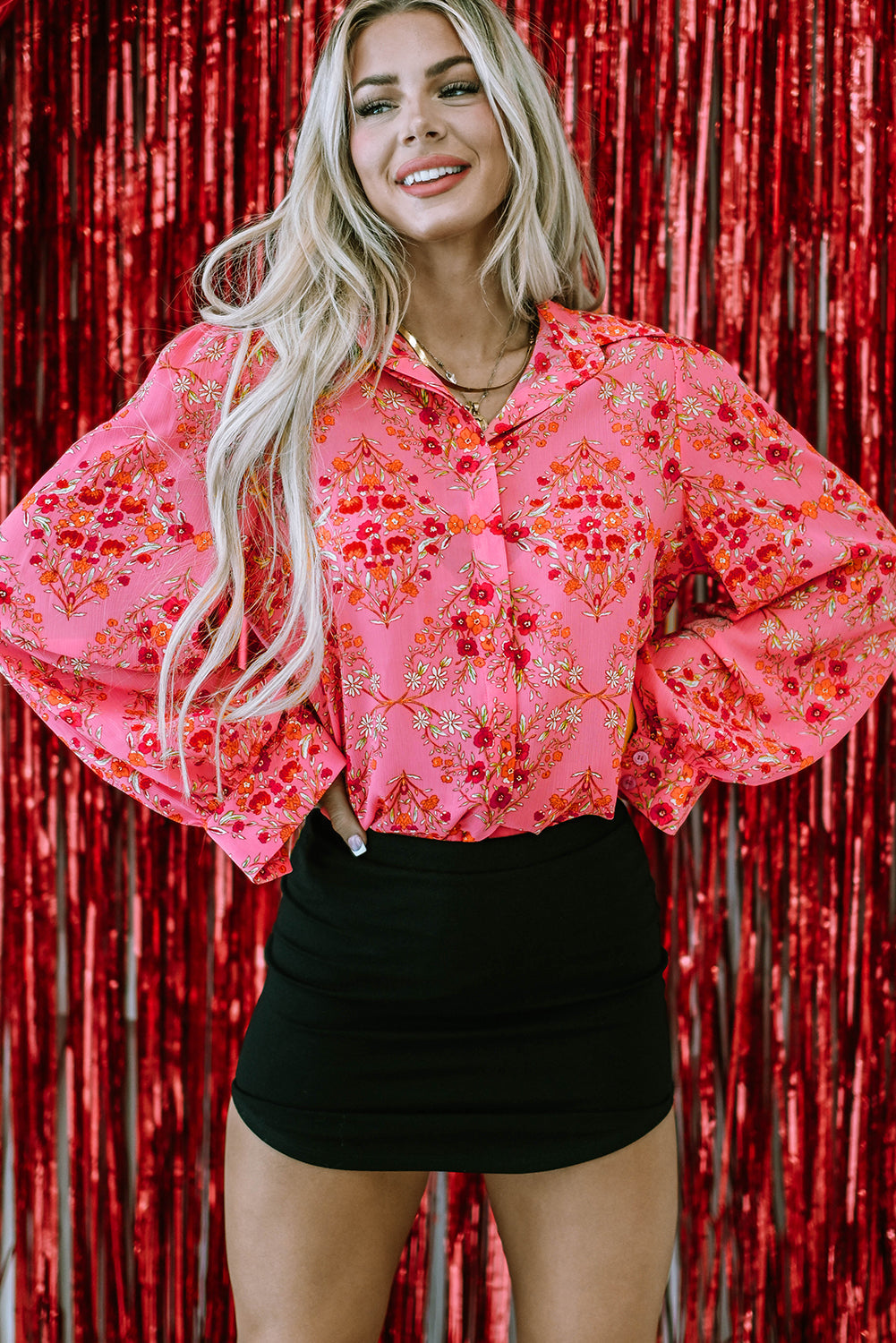 Aesthetic Floral Puff Sleeve Shirt