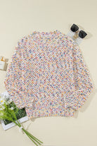 Confetti Knit Popcorn Sweater Top