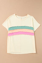 Color Block Patchwork Plus Size T Shirt