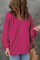 Split V Neck Dolman Top