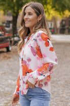 Abstract Print Long Sleeve Button-Down Shirt