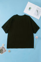 Sequin Chenille Star Pattern Plus Size Tee