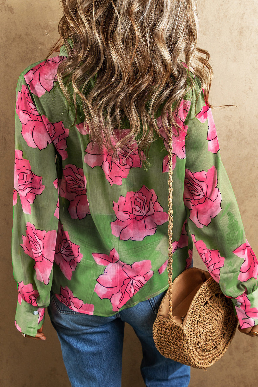 Floral Print Pleated Detail Puff Sleeve Shirt