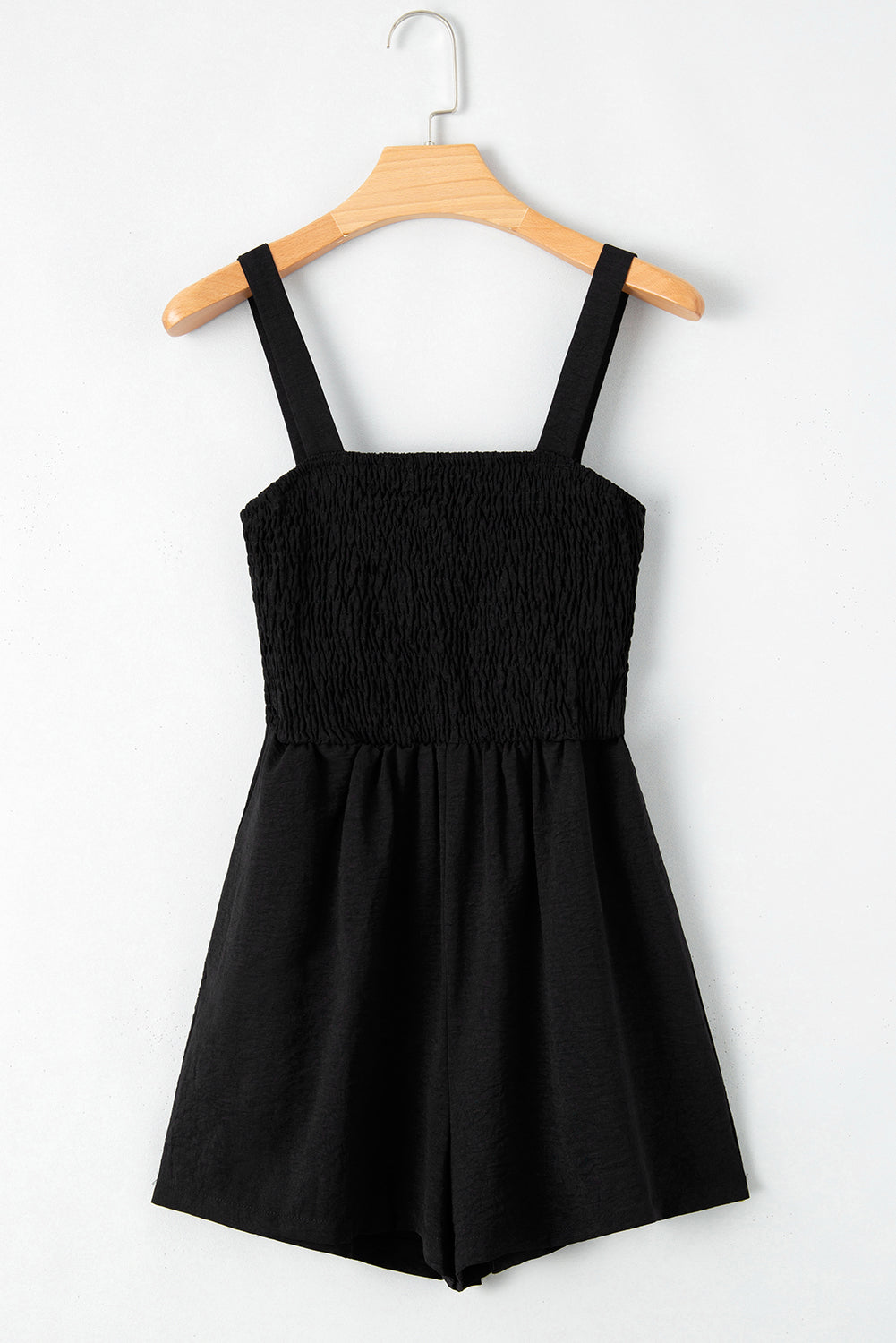 Casual Pocketed Smocked Sleeveless Romper