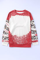 Tie Dye Leopard Drop Shoulder Sweatshirt